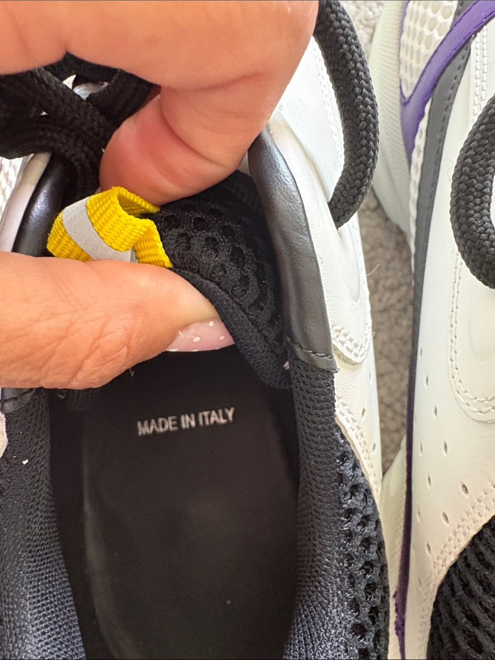 Dior White, Purple & Yellow Chunky Mesh Sneakers - Picture 6 of 7